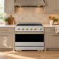 ZLINE Autograph 36 in. 5.2 cu. ft. Marino Induction Range with 5 Element Cooktop and Electric Convection Oven in Stainless Steel with Champagne Bronze Accents, MINRZ-36-CB