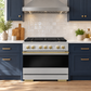 ZLINE Autograph 36 in. 5.2 cu. ft. Marino Gas Range with 6 Burner DuoPro™ Cooktop and Gas Oven in Stainless Steel and Champagne Bronze Accents, PMGRZ-36-CB
