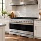 ZLINE Autograph 48 in. 6.7 cu. ft. Marino Dual Fuel Range with 8 Burner DuoPro™ Cooktop and Dual Ovens in Stainless Steel and Champagne Bronze Accents, PMDRZ-48-CB