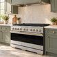 ZLINE Autograph 48 in. 6.7 cu. ft. Marino Gas Range with 8 Burner DuoPro™ Cooktop and Dual Ovens in Stainless Steel and Champagne Bronze Accents, PMGRZ-48-CB
