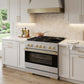 ZLINE Marino Autograph Edition 36-Inch 5.2 cu. ft. Gas Range, 6 Brass Burners, Convection Oven, Stainless Steel with Polished Gold Accents, MGRZ-36-G