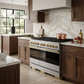 ZLINE Marino Autograph Edition 48-Inch 6.7 cu. ft. Gas Range, 8 Brass Burner DuoPro™ Cooktop, Double Oven, Convection Oven, Reversible Griddle, Stainless Steel with Polished Gold Accents, PMGRZ-48-G