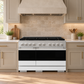 ZLINE 48 in. 6.7 cu. ft. Marino Gas Range with 8 Burner DuoPro™ Cooktop and Dual Ovens with White Matte Doors, PMGR-WM-48