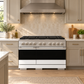 ZLINE Marino 48-Inch 6.7 cu. ft. Dual Fuel Range, 8 Burners, Double Oven, Convection Oven, Reversible Griddle, Stainless Steel with White Matte Door, MDR-WM-48