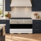 ZLINE Autograph 48 in. 6.7 cu. ft. Marino Gas Range with 8 Burner DuoPro™ Cooktop and Dual Ovens with White Matte Doors and Champagne Bronze Accents, PMGRZ-WM-48-CB