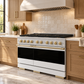 ZLINE Autograph 48 in. 6.7 cu. ft. Marino Dual Fuel Range with 8 Burner DuoPro™ Cooktop and Dual Ovens with White Matte Doors and Champagne Bronze Accents, PMDRZ-WM-48-CB