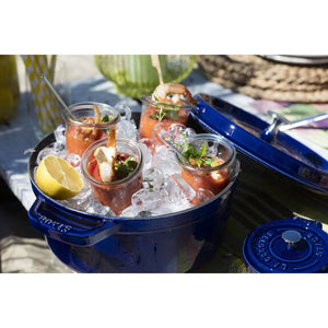 Staub 7 Qt. Cast Iron Round Dutch Oven in Dark Blue