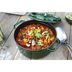 Staub 7 Qt. Cast Iron Round Dutch Oven in Basil