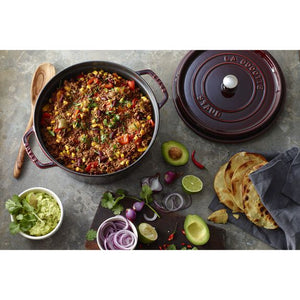 Staub 7 Qt. Cast Iron Round Dutch Oven in Grenadine