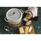 Staub 7 Qt. Cast Iron Round Dutch Oven in White Truffle