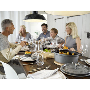 Staub 1 Qt. Cast Iron Oval Dutch Oven in Graphite Grey