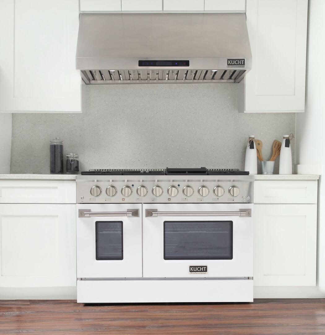 Kucht Professional 48 in. 6.7 cu ft. Natural Gas Range with White Door Premium Home Source