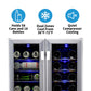 NewAir 24 In. 18 Bottle and 58 Can Dual Zone Wine and Beverage Cooler, AWB-360DB