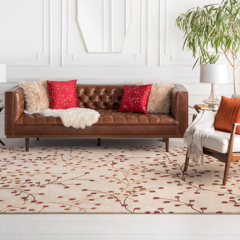 Surya Athena Cottage Rug - 4 feet, Burgundy, ATH5053-4RD