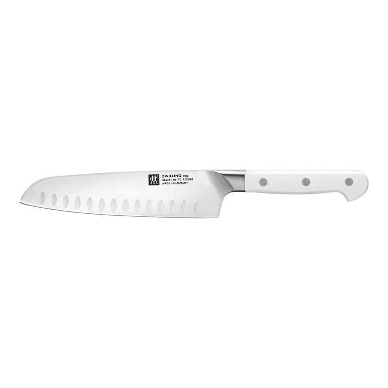 ZWILLING 7" SLIM Hollow Edge Santoku Knife, Pro Le Blanc Series