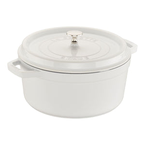 Staub 5.5 Qt. Cast Iron Round Dutch Oven in White