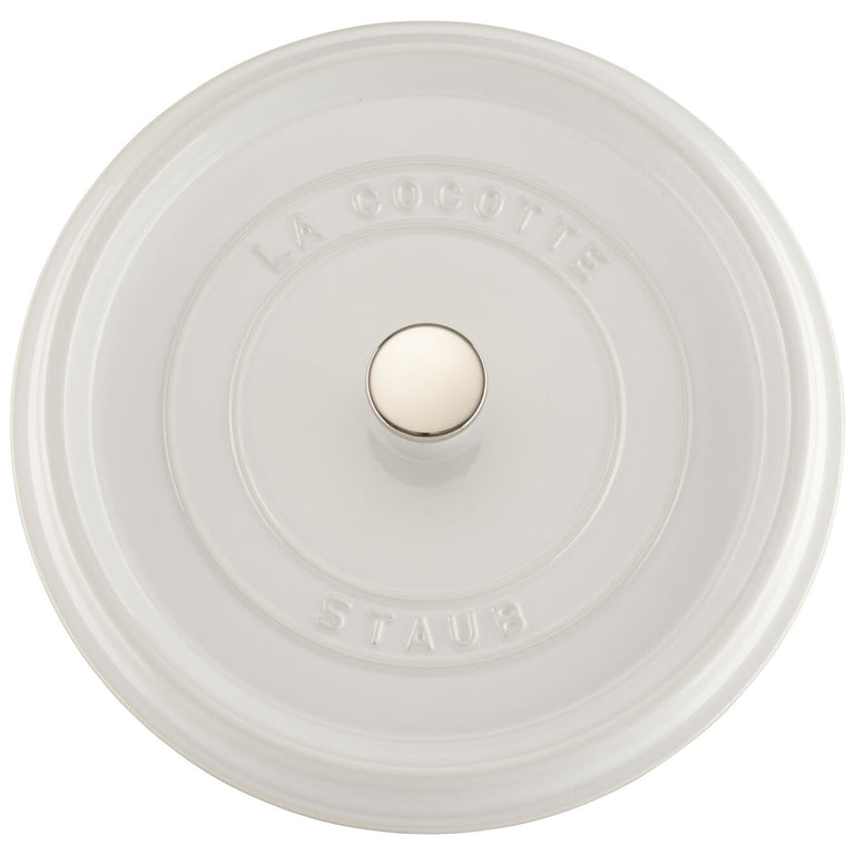 Staub 7 Qt. Cast Iron Round Dutch Oven in White