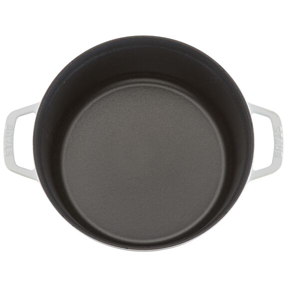 Staub 7 Qt. Cast Iron Round Dutch Oven in White