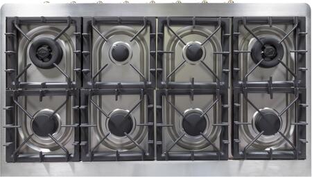 ILVE 48 in. Majestic II Series Propane Gas Burner and Electric Oven Range in White with Brass Trim, UM12FDNS3WHGLP