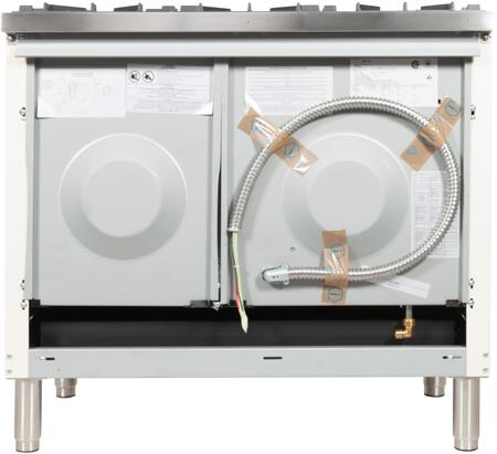 ILVE 40 in. Nostalgie Series Propane Gas Burner and Electric Oven Range in White with Chrome Trim, UPDN100FDMPBXLP