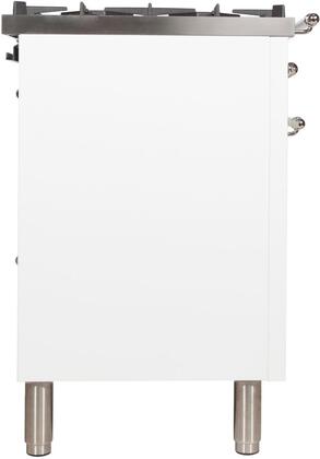 ILVE 40 in. Nostalgie Series Propane Gas Burner and Electric Oven Range in White with Chrome Trim, UPDN100FDMPBXLP