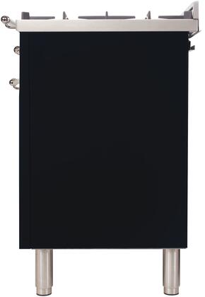 ILVE Nostalgie 36" Natural Gas Range in Glossy Black with Chrome Trim, UPN90FDVGGNXNG