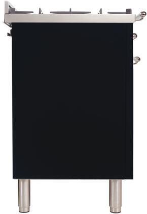 ILVE Nostalgie 36" Natural Gas Range in Glossy Black with Chrome Trim, UPN90FDVGGNXNG