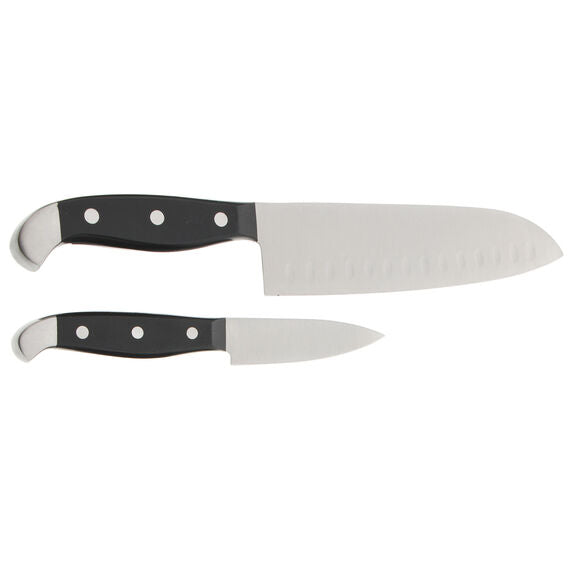 Henckels 2pc Asian Knife Set (7" Santoku & 3" Paring), Statement Series
