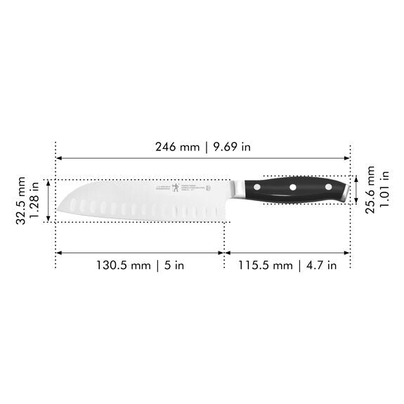 Henckels 5" Hollow Edge Santoku Knife, Premio Series Premium