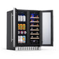 NewAir 24 In. 20 Bottle and 60 Can Dual Zone Wine and Beverage Cooler, NWB080SS00