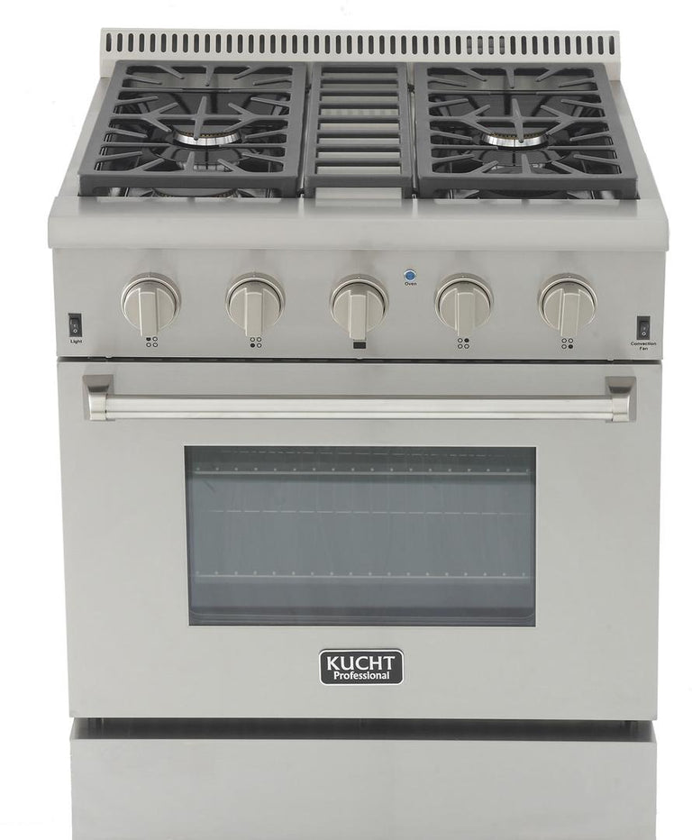Kucht Professional 30 in. 4.2 cu ft. Propane Gas Range with Silver Knobs, KRG3080U/LP-S