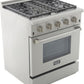 Kucht Professional 30 in. 4.2 cu ft. Natural Gas Range with Silver Knobs, KRG3080U-S