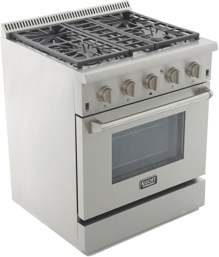 Kucht Professional 30 in. 4.2 cu ft. Natural Gas Range with Silver Knobs, KRG3080U-S