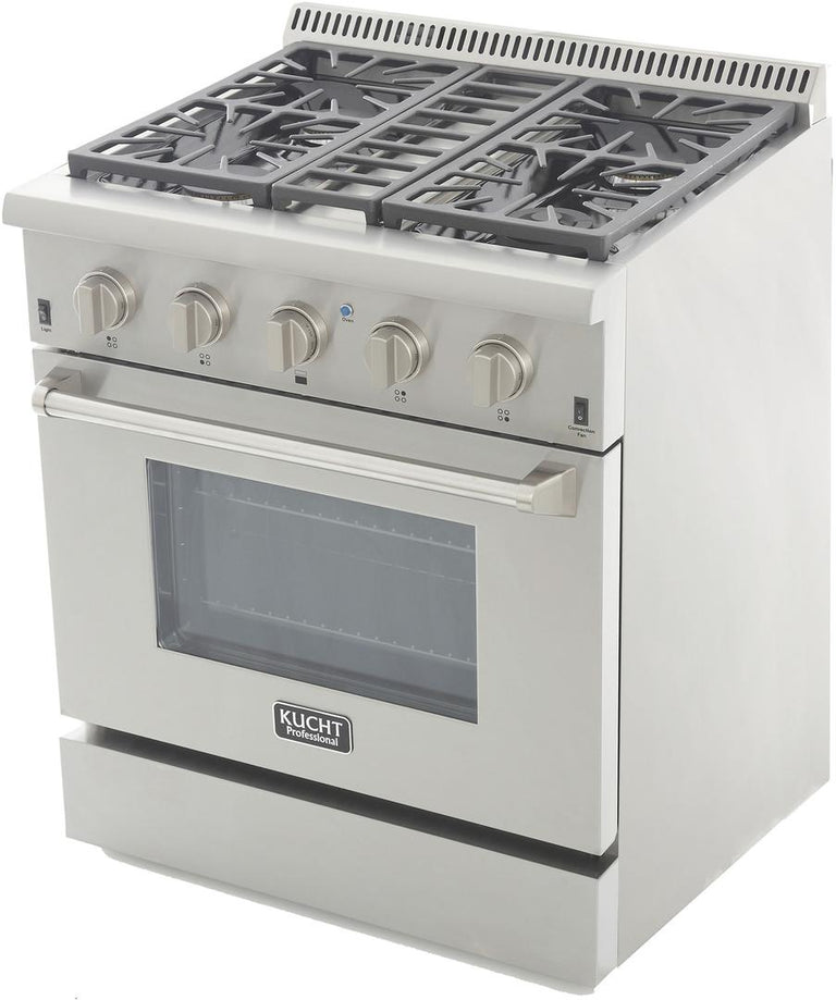 Kucht Professional 30 in. 4.2 cu ft. Propane Gas Range with Silver Knobs, KRG3080U/LP-S
