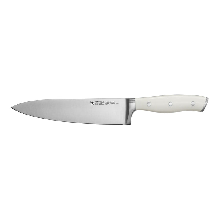 Henckels 8" Chef's Knife- White Handle, Forged Accent Series