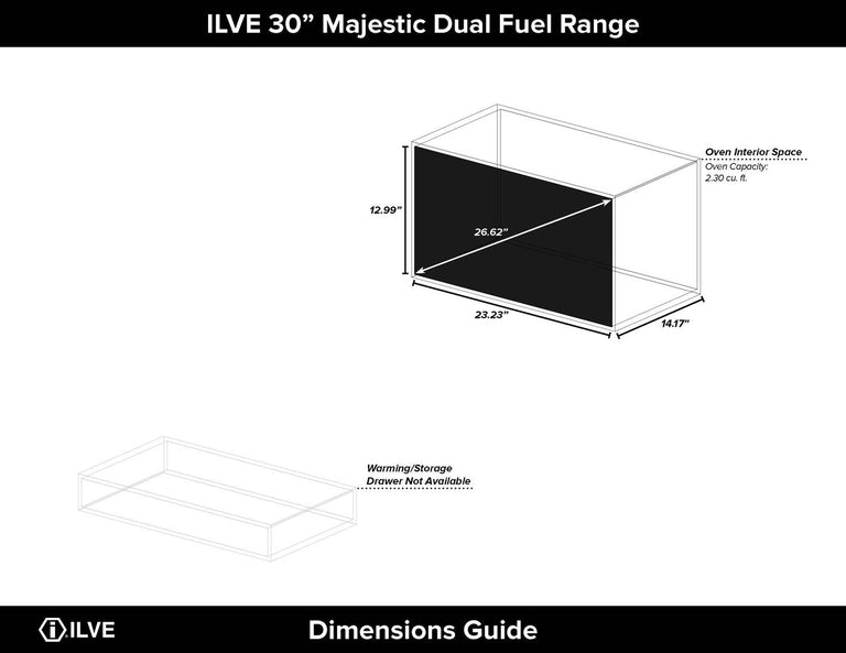ILVE 30 in. Majestic II Series Propane Gas Burner and Electric Oven Range in Glossy Black with Brass Trim, UM30DNE3BKGLP