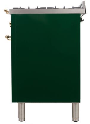 ILVE 48 in. Nostalgie Series Natural Gas Burner and Electric Oven Range in Emerald Green with Brass Trim, UPN120FDMPVSNG