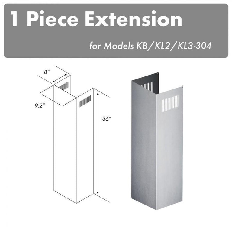 ZLINE 1 Piece Chimney Extension for 10ft Ceiling (1PCEXT-KB/KL2/KL3-304)