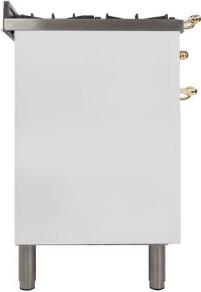 ILVE 36 in. Nostalgie Series Single Oven Propane Gas Burner and Oven in White with Brass Trim, UPN90FDVGGBLP