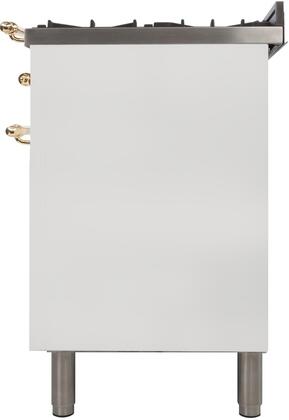 ILVE 36 in. Nostalgie Series Single Oven Propane Gas Burner and Oven in White with Brass Trim, UPN90FDVGGBLP