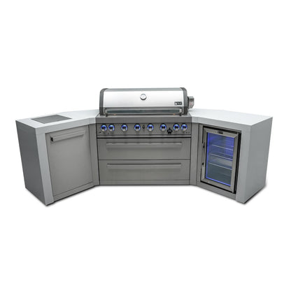 Mont Alpi 805 Deluxe Island Grill with 45 Degree Corners and Fridge Cabinet, MAi805-D45FC