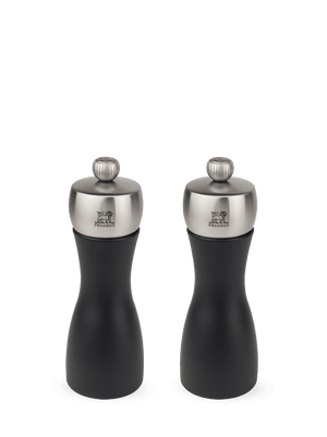 Peugeot Fidji Set Pepper and Salt Mill in Black Wood/Stainless 15 cm - 6in
