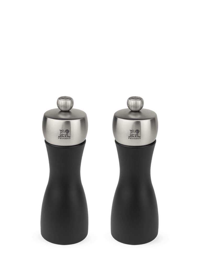 Peugeot Fidji Set Pepper and Salt Mill in Black Wood/Stainless 15 cm - 6in