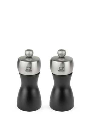 Peugeot Fidji Set Pepper and Salt Mill in Black Wood/Stainless 12 cm - 5in