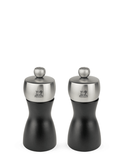 Peugeot Fidji Set Pepper and Salt Mill in Black Wood/Stainless 12 cm - 5in