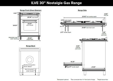 ILVE 30 in. Nostalgie Series Single Oven Propane Gas Burner and Oven in White with Oiled Bronze Trim, UPN76DVGGBYLP