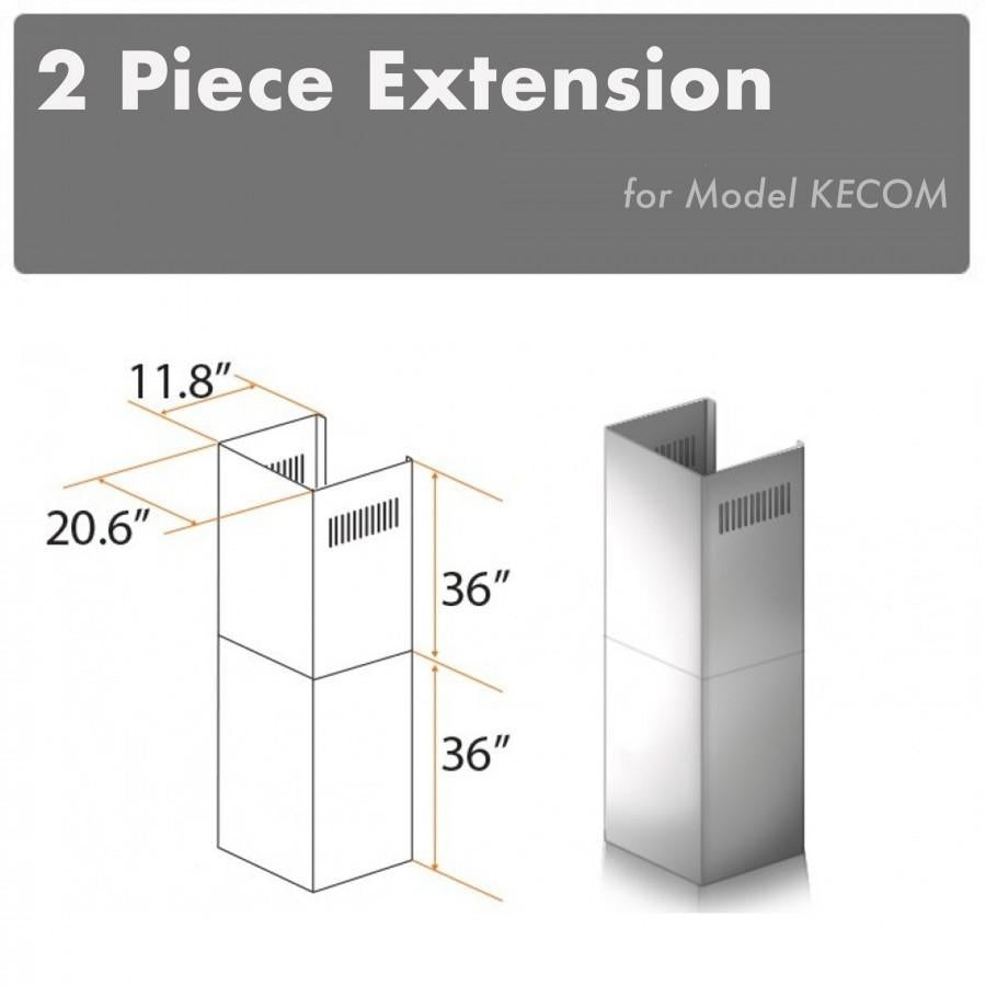 ZLINE 2 Piece Chimney Extension for 12ft Ceiling (2PCEXT-KECOM)
