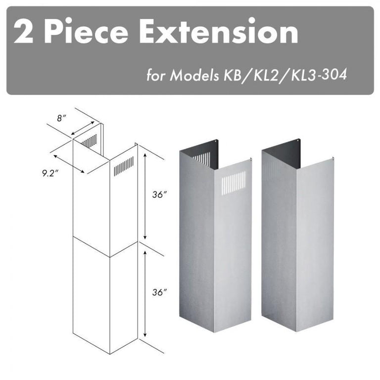 ZLINE 2 Piece Chimney Extensions for 12ft Ceiling