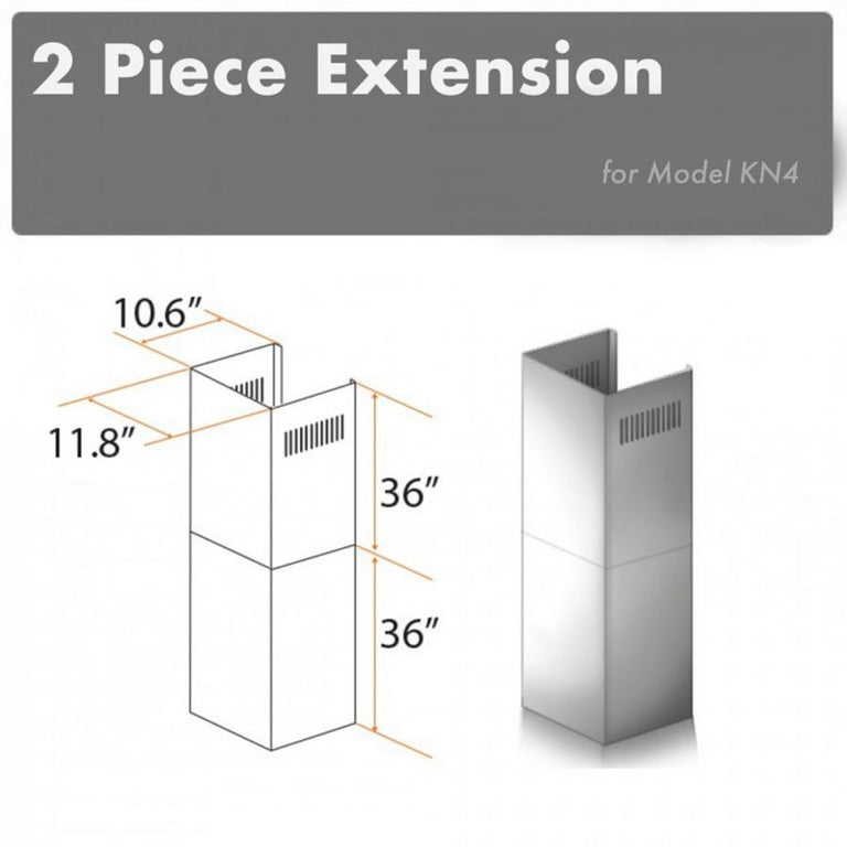 ZLINE 2 Piece Chimney Extension for 12ft Ceiling (2PCEXT-KN4)