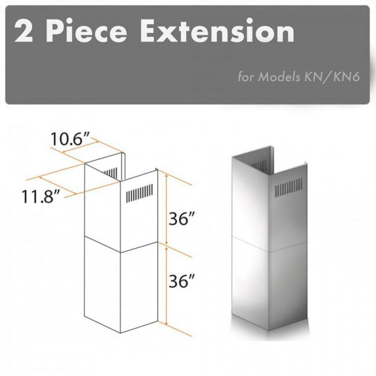 ZLINE 2 Piece Chimney Extension for 12ft Ceiling (2PCEXT-KN)